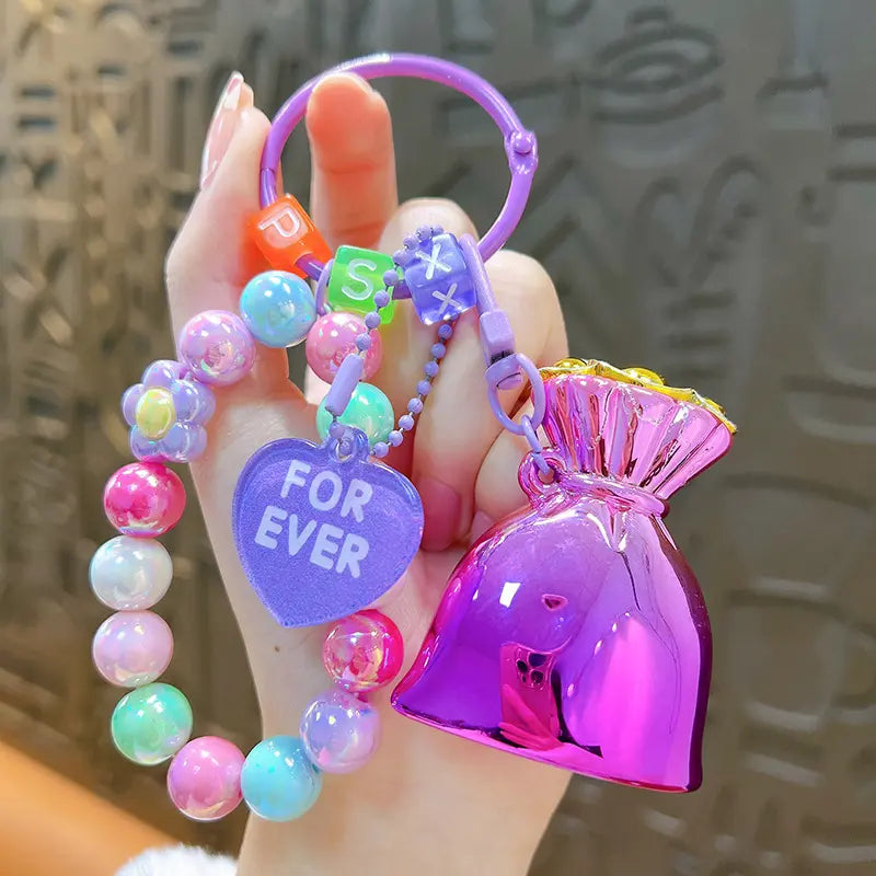 Money Bag Beaded Bracelet Keychain Pendant - DanglePop
