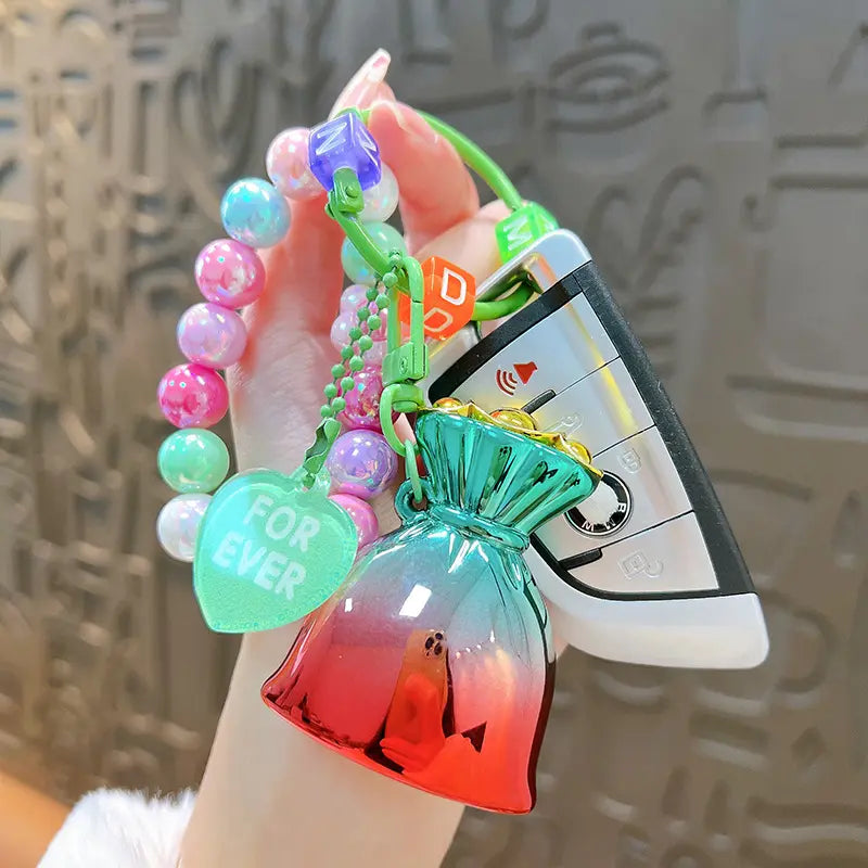 Money Bag Beaded Bracelet Keychain Pendant - DanglePop