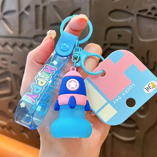 Rocket Night Light Luminous Keychain Pendant