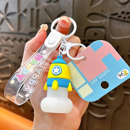 Rocket Night Light Luminous Keychain Pendant
