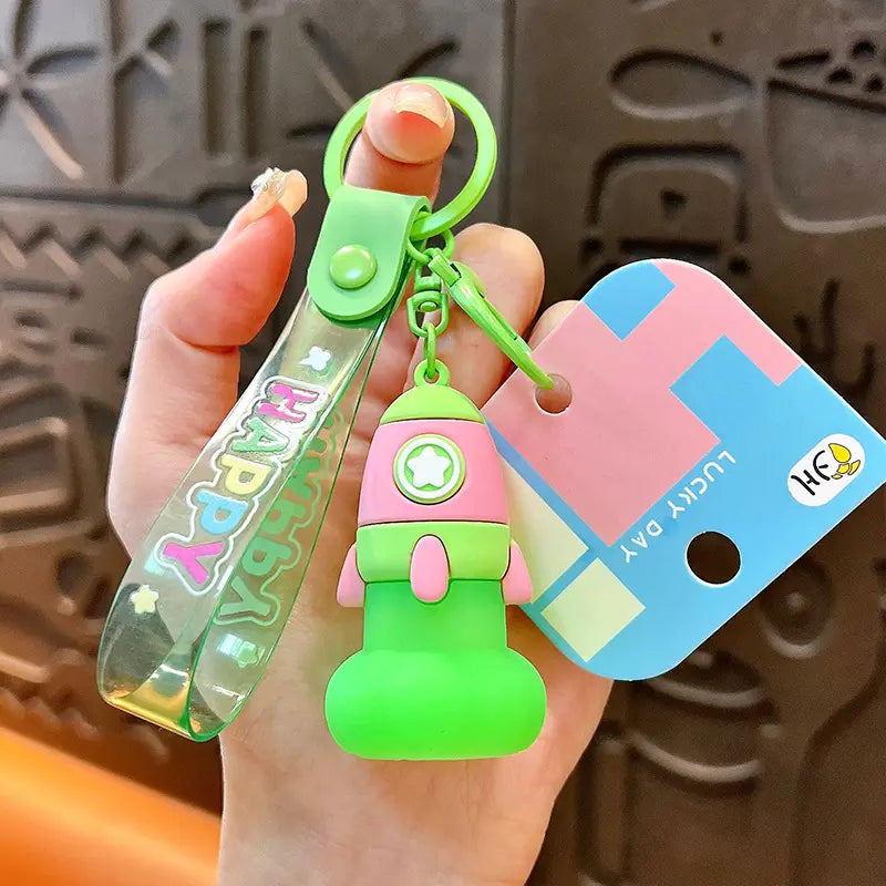 Rocket Night Light Luminous Keychain Pendant