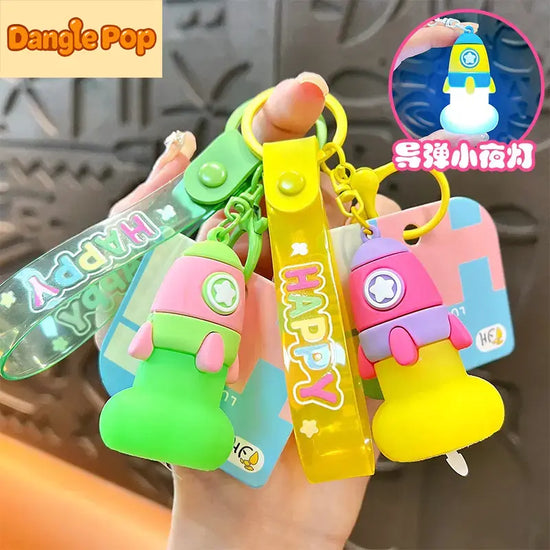 Rocket Night Light Luminous Keychain Pendant