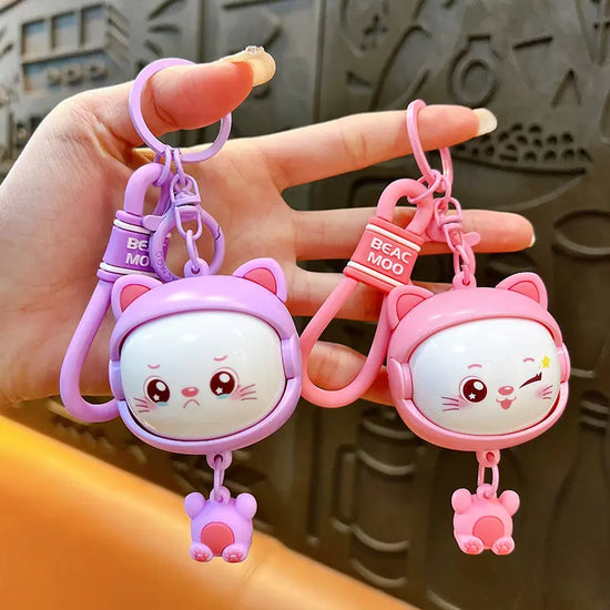 Cute Stress Relief Face Changing Cat Keychain Pendant
