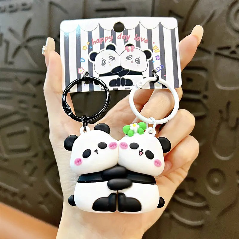 Panda Magnetic Couple Keychain Pendant