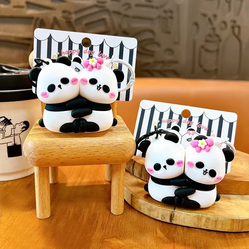 Panda Magnetic Couple Keychain Pendant