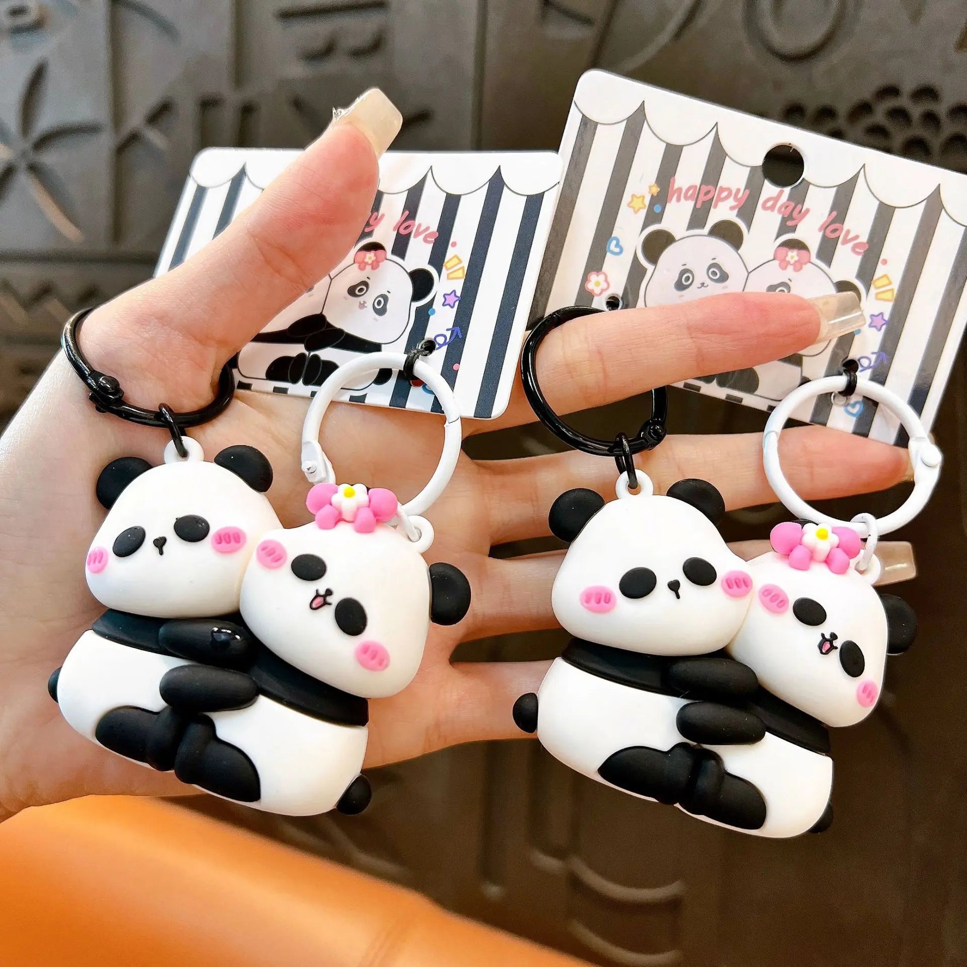 Panda Magnetic Couple Keychain Pendant
