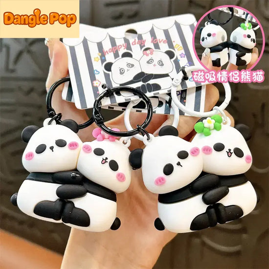 Panda Magnetic Couple Keychain Pendant