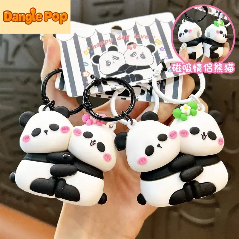 Panda Magnetic Couple Keychain Pendant