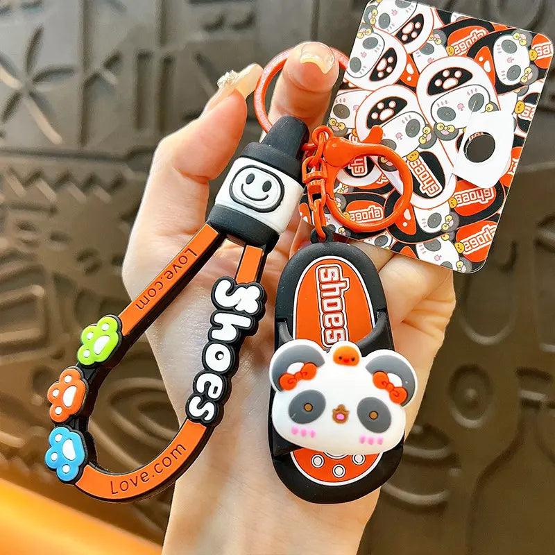 Panda Slippers Keychain Pendant - DanglePop