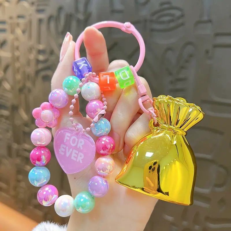 Money Bag Beaded Bracelet Keychain Pendant - DanglePop