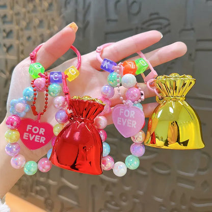 Money Bag Beaded Bracelet Keychain Pendant - DanglePop