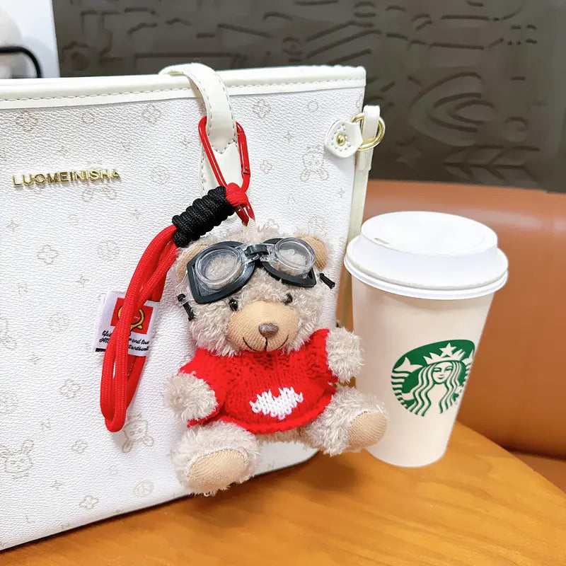 Pilot Plush Bear Keychain Pendant - DanglePop