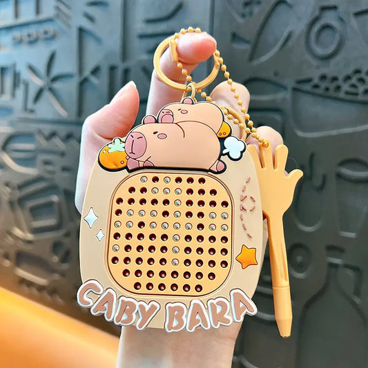 Capybara Magnetic Steel Ball Drawing Board Keychain Pendant