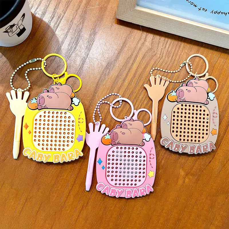 Capybara Magnetic Steel Ball Drawing Board Keychain Pendant - DanglePop