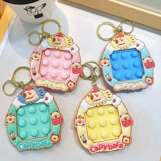 Capybara Squeeze Stress Relief Car Keychain Pendant - DanglePop