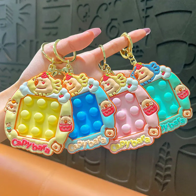 Capybara Squeeze Stress Relief Car Keychain Pendant - DanglePop