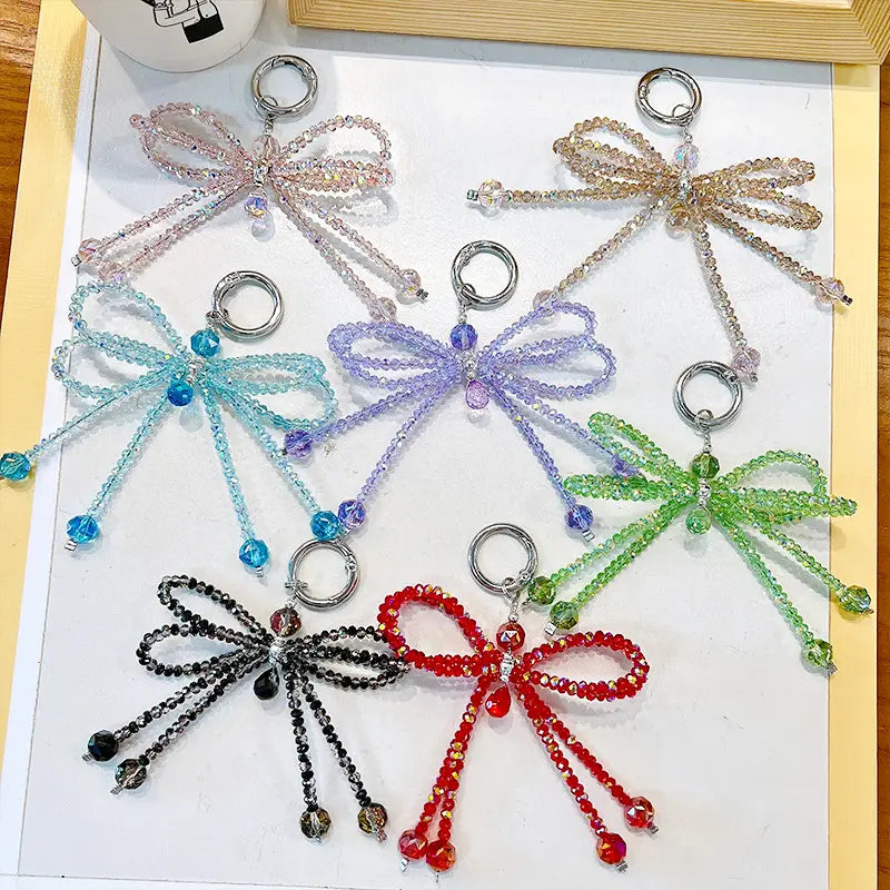 Crystal Bow Phone Chain Keychain Pendant - DanglePop
