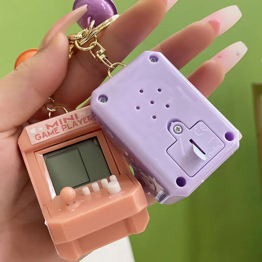 Handheld Mini Tetris Game Console Keychain Pendant