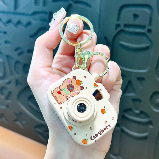 Capybara Projection Camera Keychain Pendant
