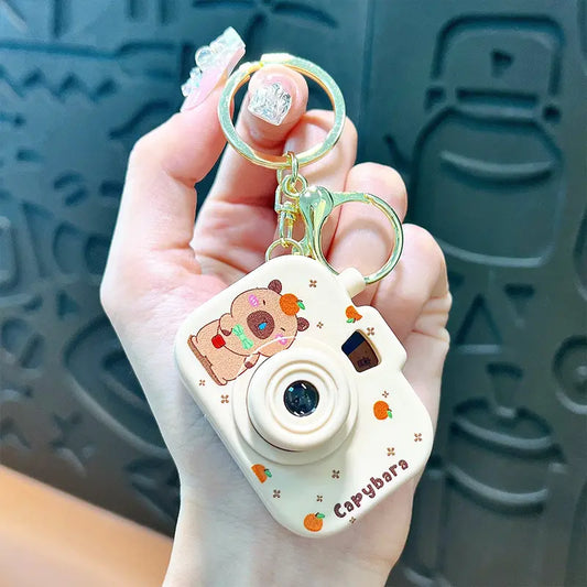 Capybara Projection Camera Keychain Pendant