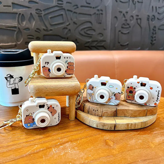 Capybara Projection Camera Keychain Pendant