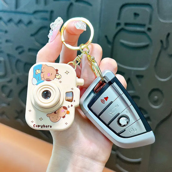Capybara Projection Camera Keychain Pendant