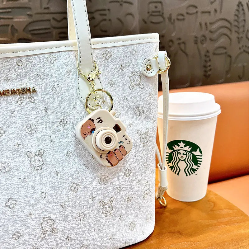 Capybara Projection Camera Keychain Pendant