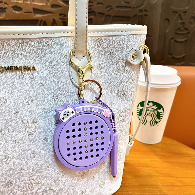 Cat Magnetic Steel Ball Drawing Board Keychain Pendant