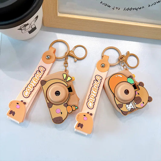 Capybara Projection Camera Keychain Pendant