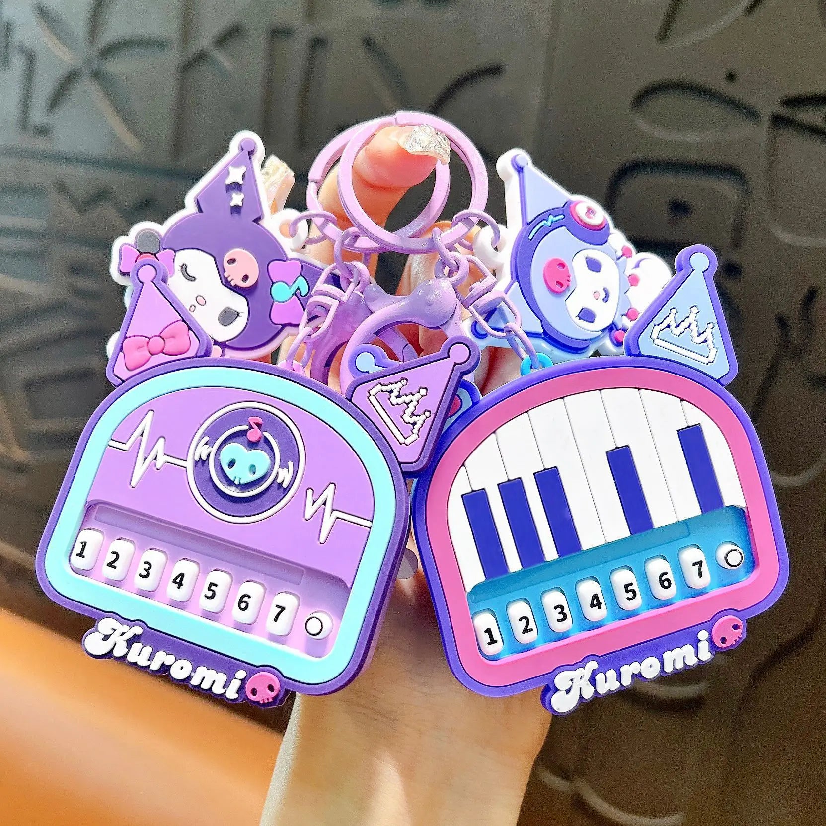 Cute Cartoon Piano Toy Keychain Pendant