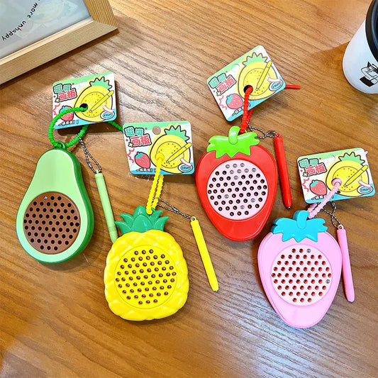 Fruit Party Stress Relief Magnetic Drawing Board Keychain Pendant