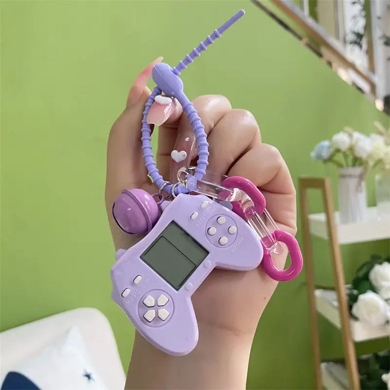Mini Tetris Game Console Keychain Pendant