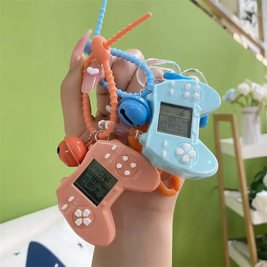 Mini Tetris Game Console Keychain Pendant