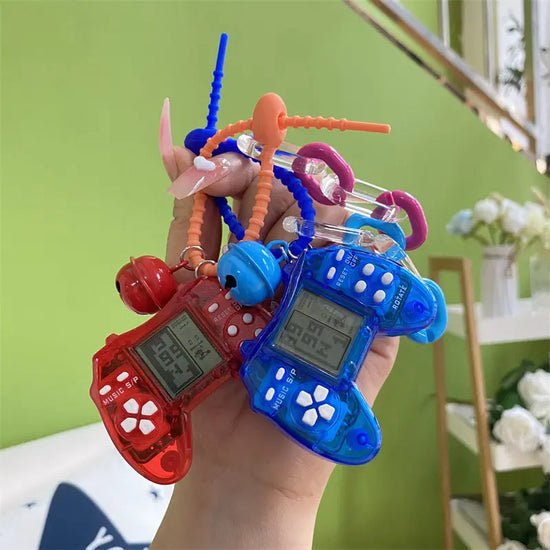 Mini Tetris Game Console Keychain Pendant