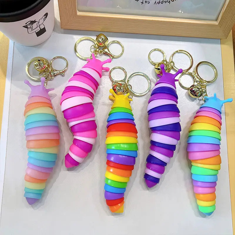 Snail Slug Caterpillar Keychain Pendant