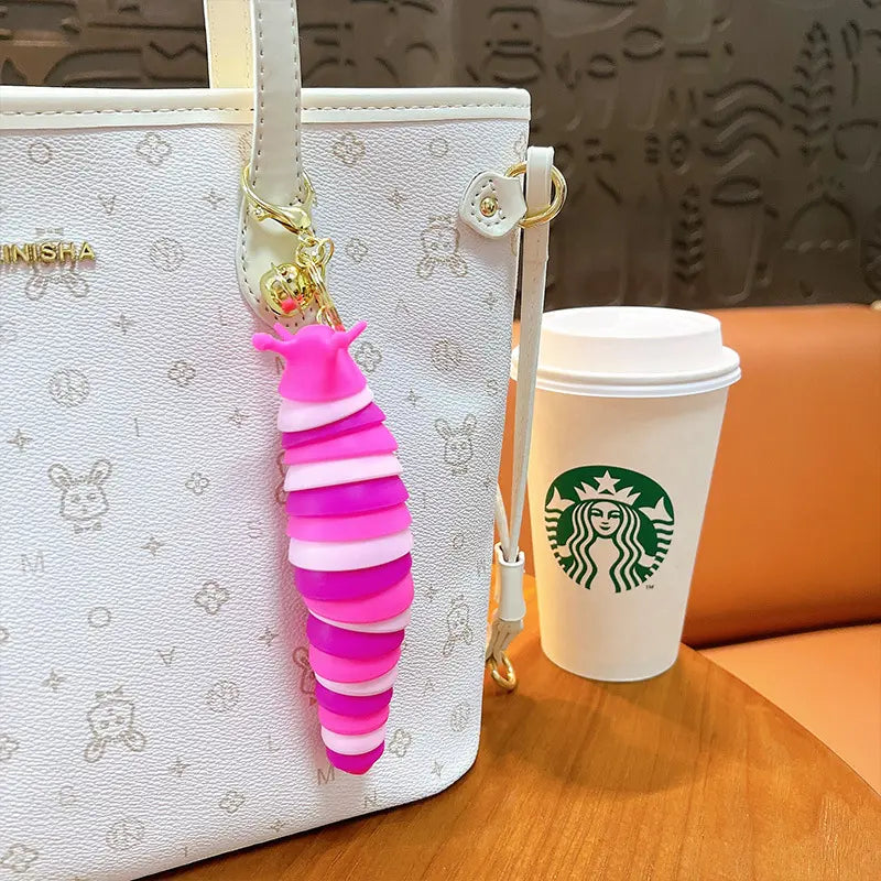 Snail Slug Caterpillar Keychain Pendant