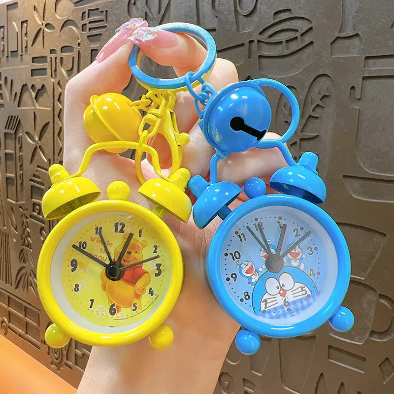 Mini Alarm Clock Cartoon Keychain Pendant