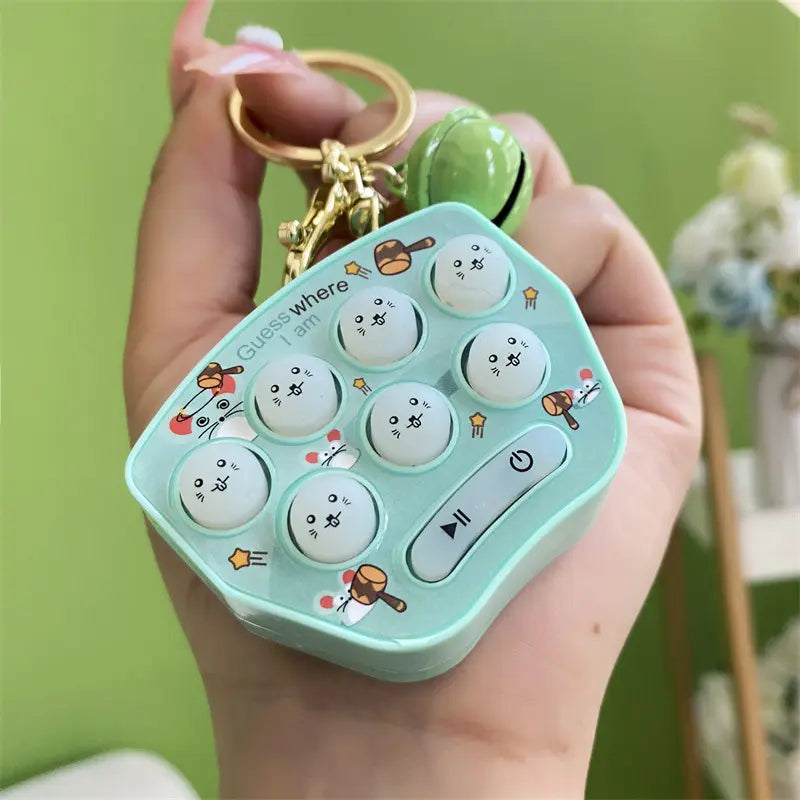 Handheld Mini Whack-A-Mole Game Console Keychain Pendant