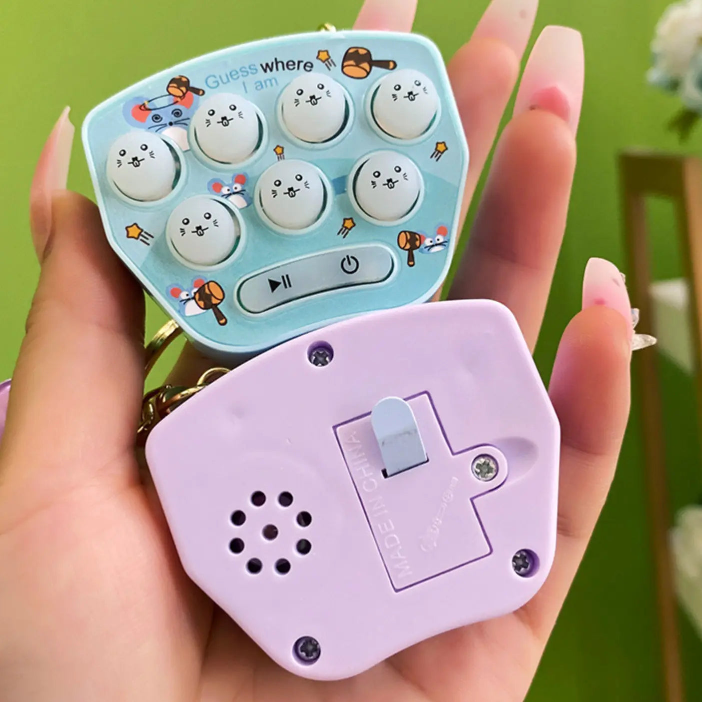 Handheld Mini Whack-A-Mole Game Console Keychain Pendant