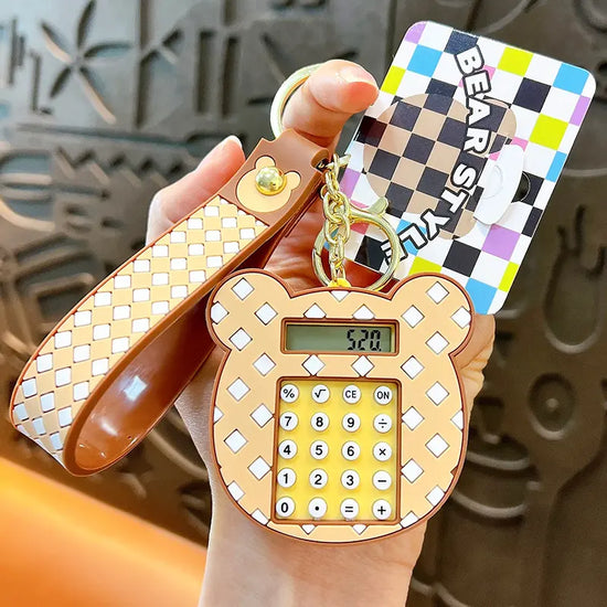 Bear Calculator Keychain Pendant