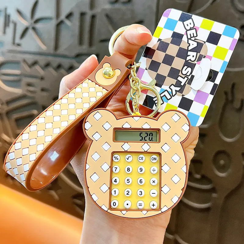 Bear Calculator Keychain Pendant