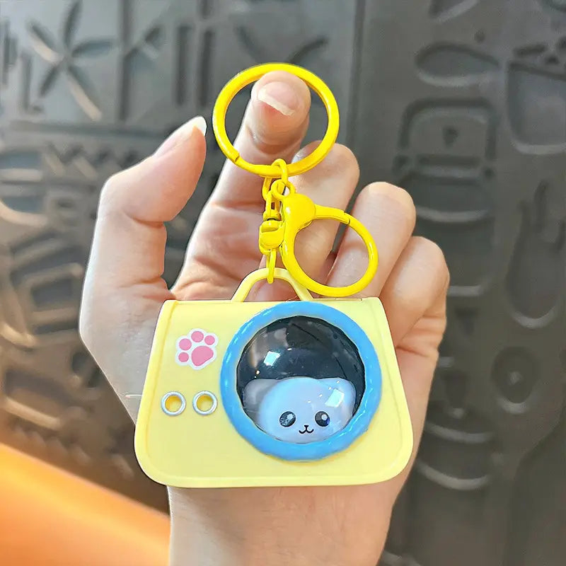 Lighted Cat Handbag Keychain Pendant