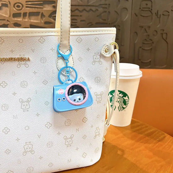 Lighted Cat Handbag Keychain Pendant
