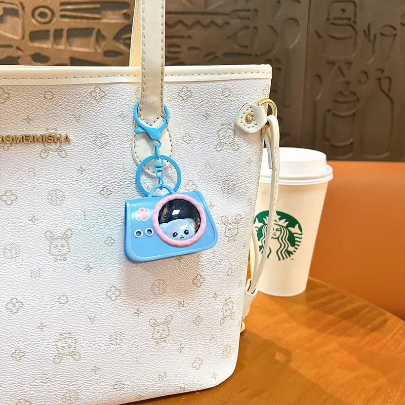 Lighted Cat Handbag Keychain Pendant