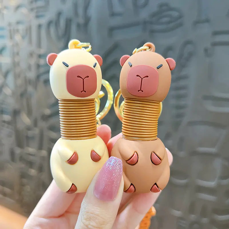 Cartoon Retractable Capybara Doll Keychain Pendant
