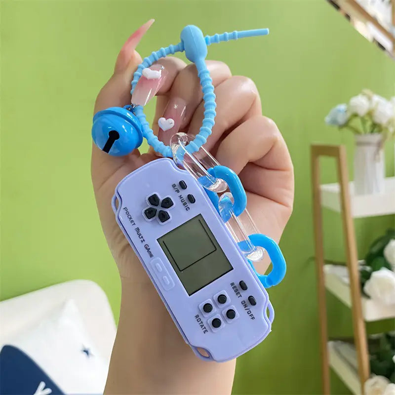Classic Toy Tetris Game Console Keychain Pendant