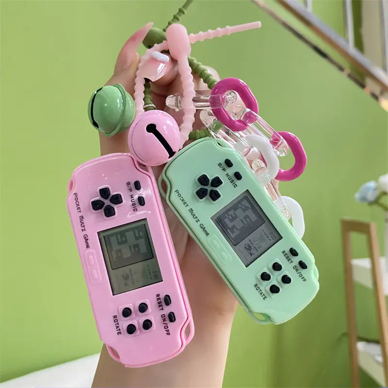 Classic Toy Tetris Game Console Keychain Pendant