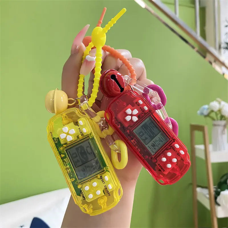 Classic Toy Tetris Game Console Keychain Pendant