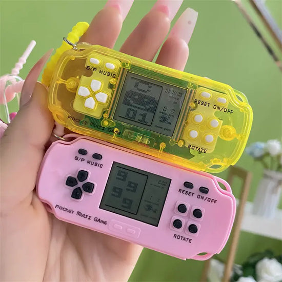 Classic Toy Tetris Game Console Keychain Pendant