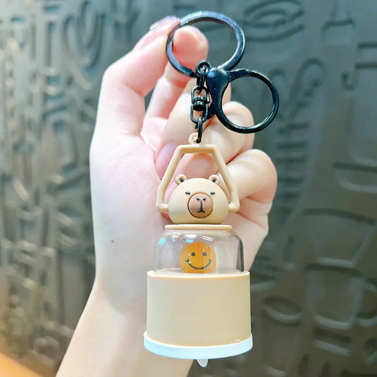 Cute Capybara Night Light Keychain Pendant